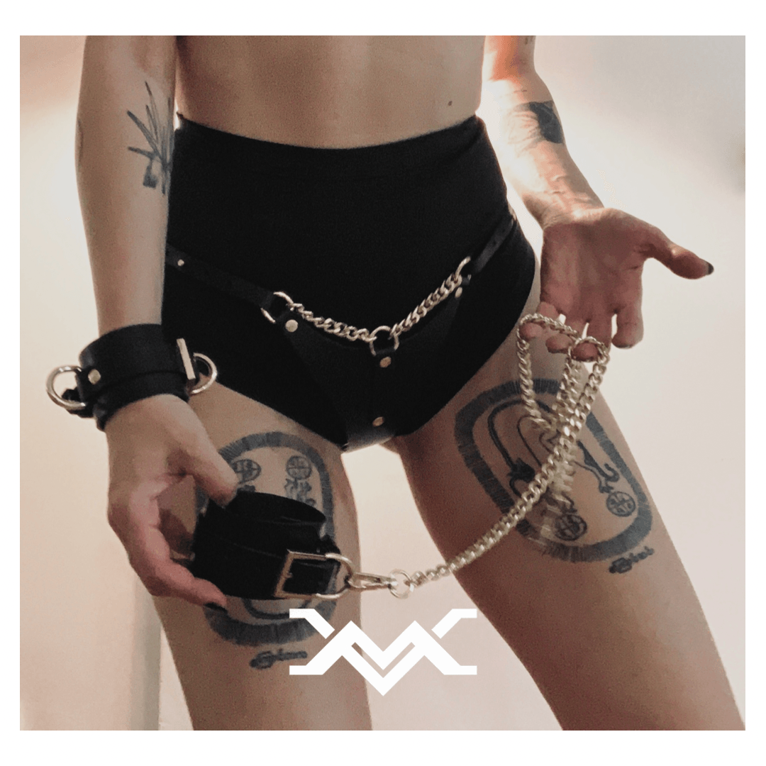 black leather panties