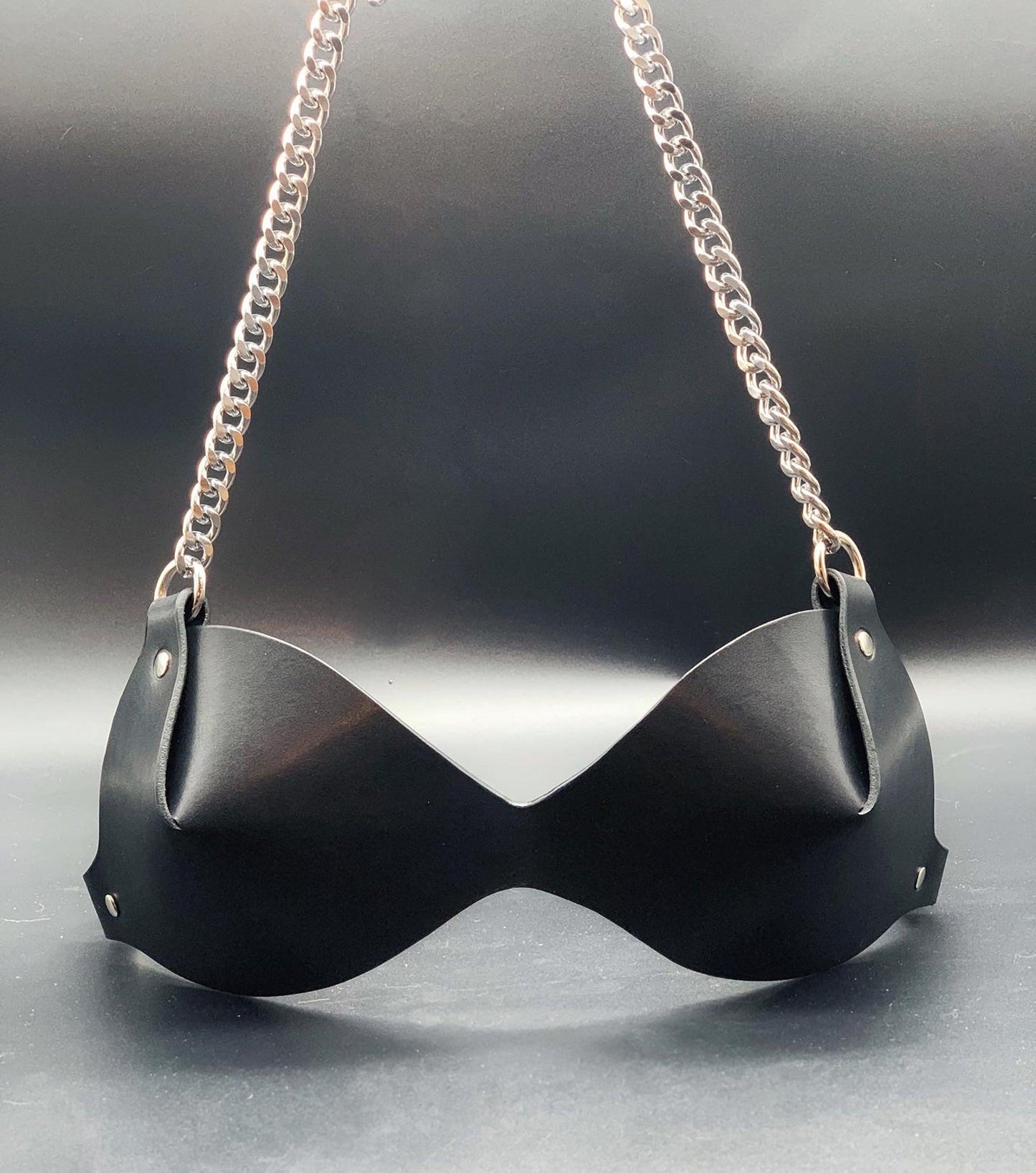 leather chain bra
