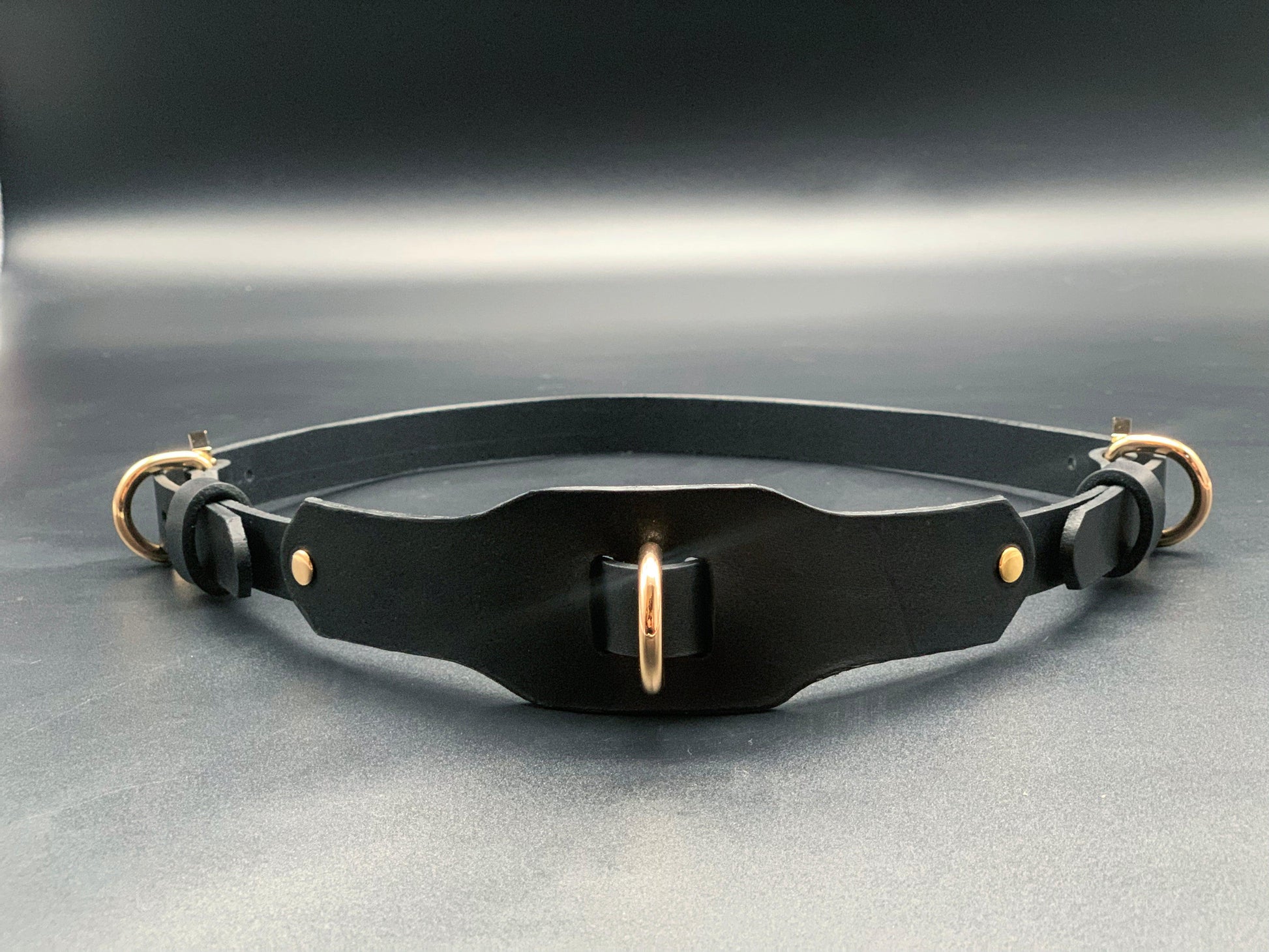 restraint bel Premium leather lingerie harness, garter belt and choker collar by Metatron