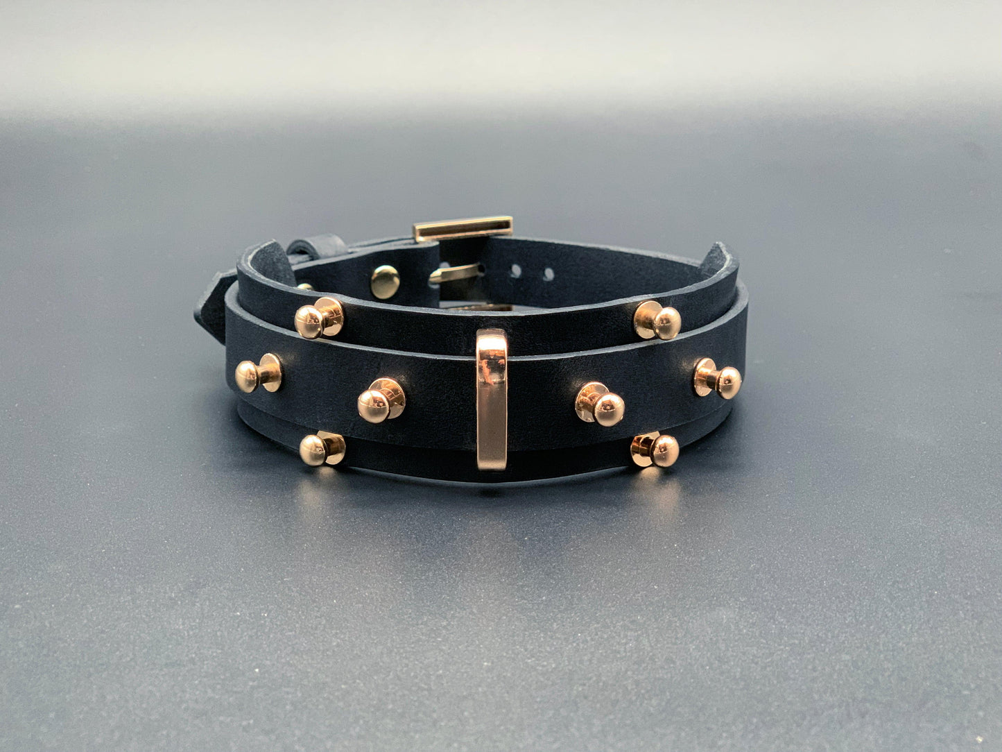 Premium leather lingerie harness, garter belt and choker collar by Metatron