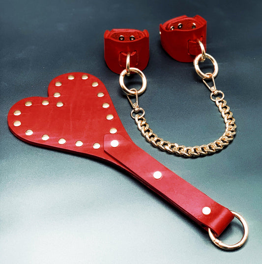 Premium leather lingerie harness, garter belt and choker collar by Metatron