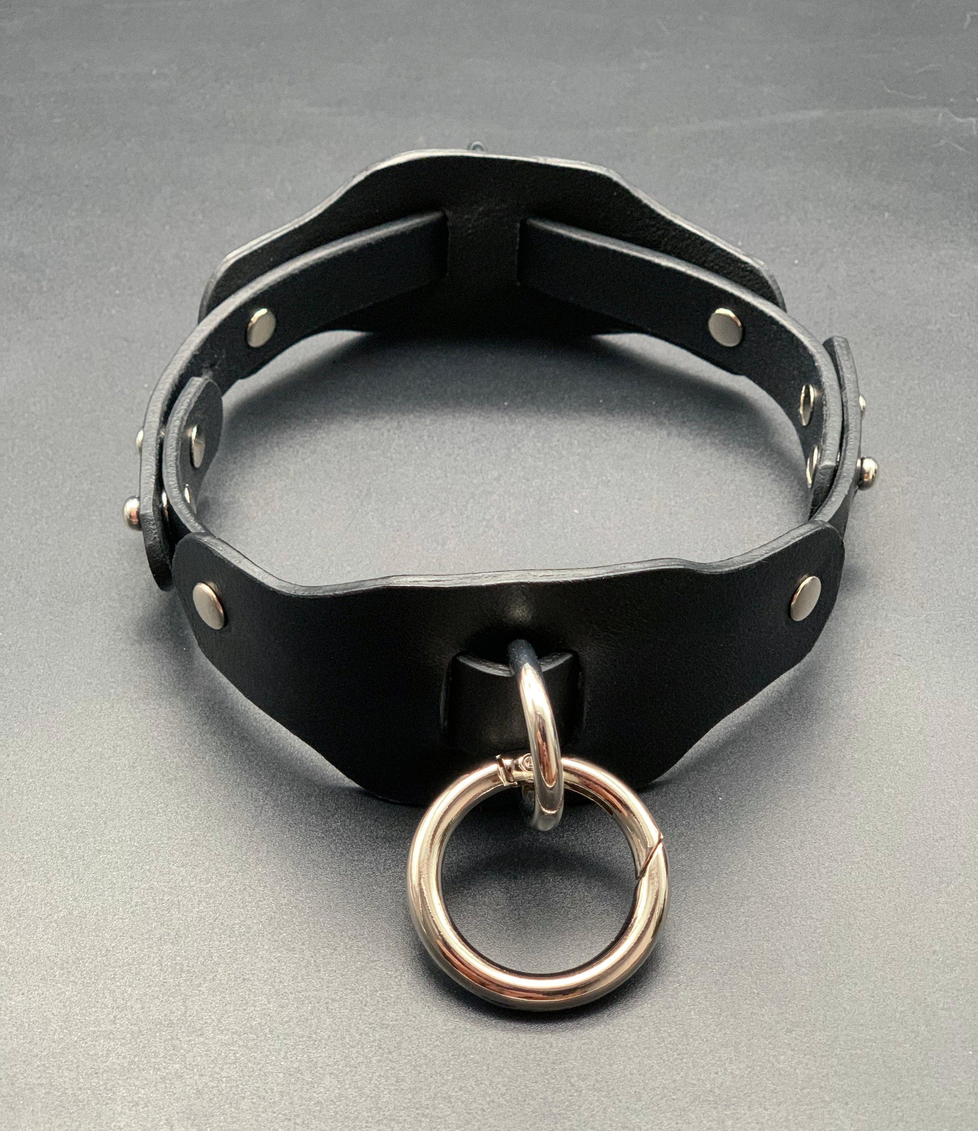 Premium leather lingerie harness, garter belt and choker collar by Metatron