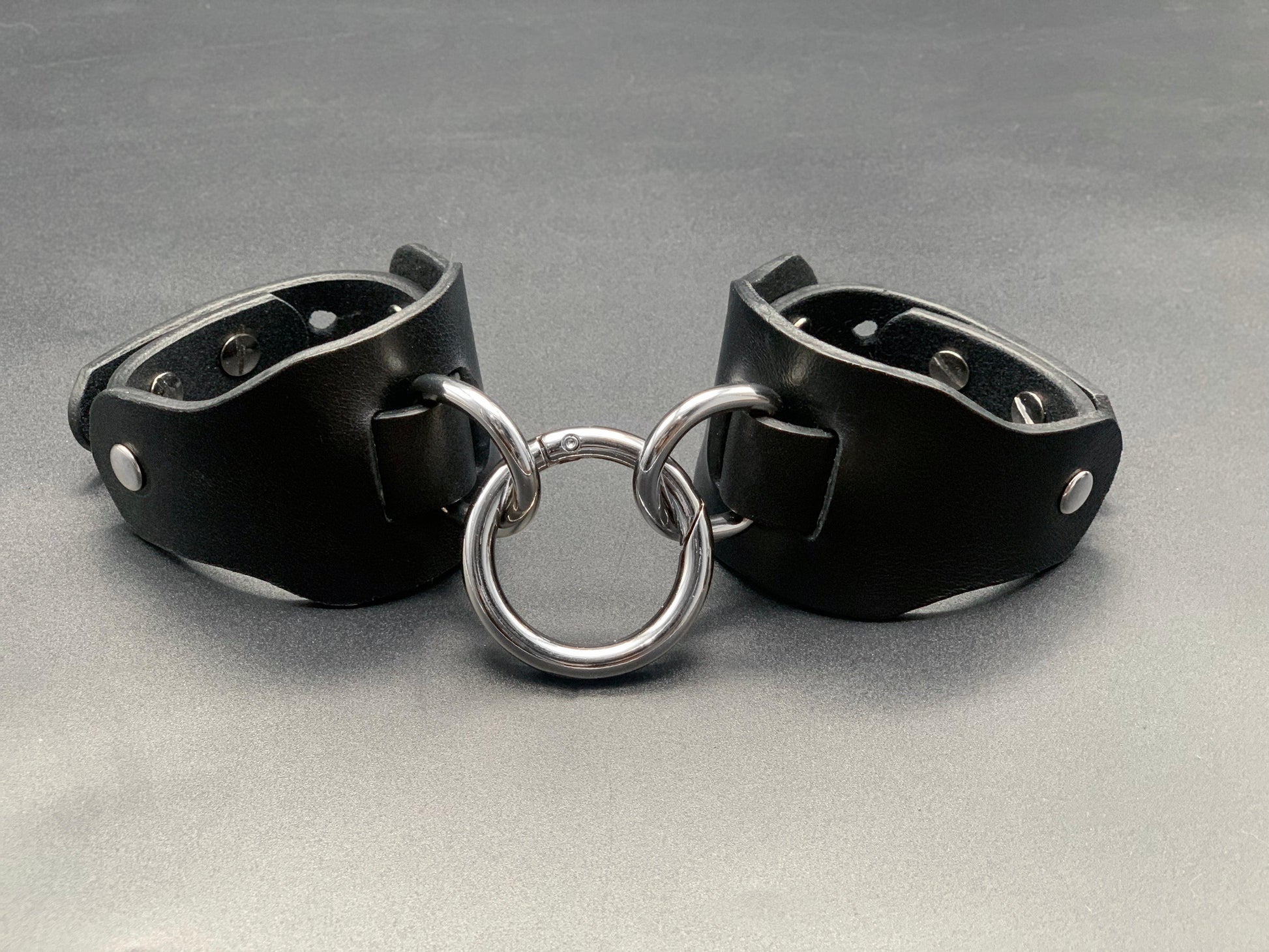 Premium leather lingerie harness, garter belt and choker collar by Metatron