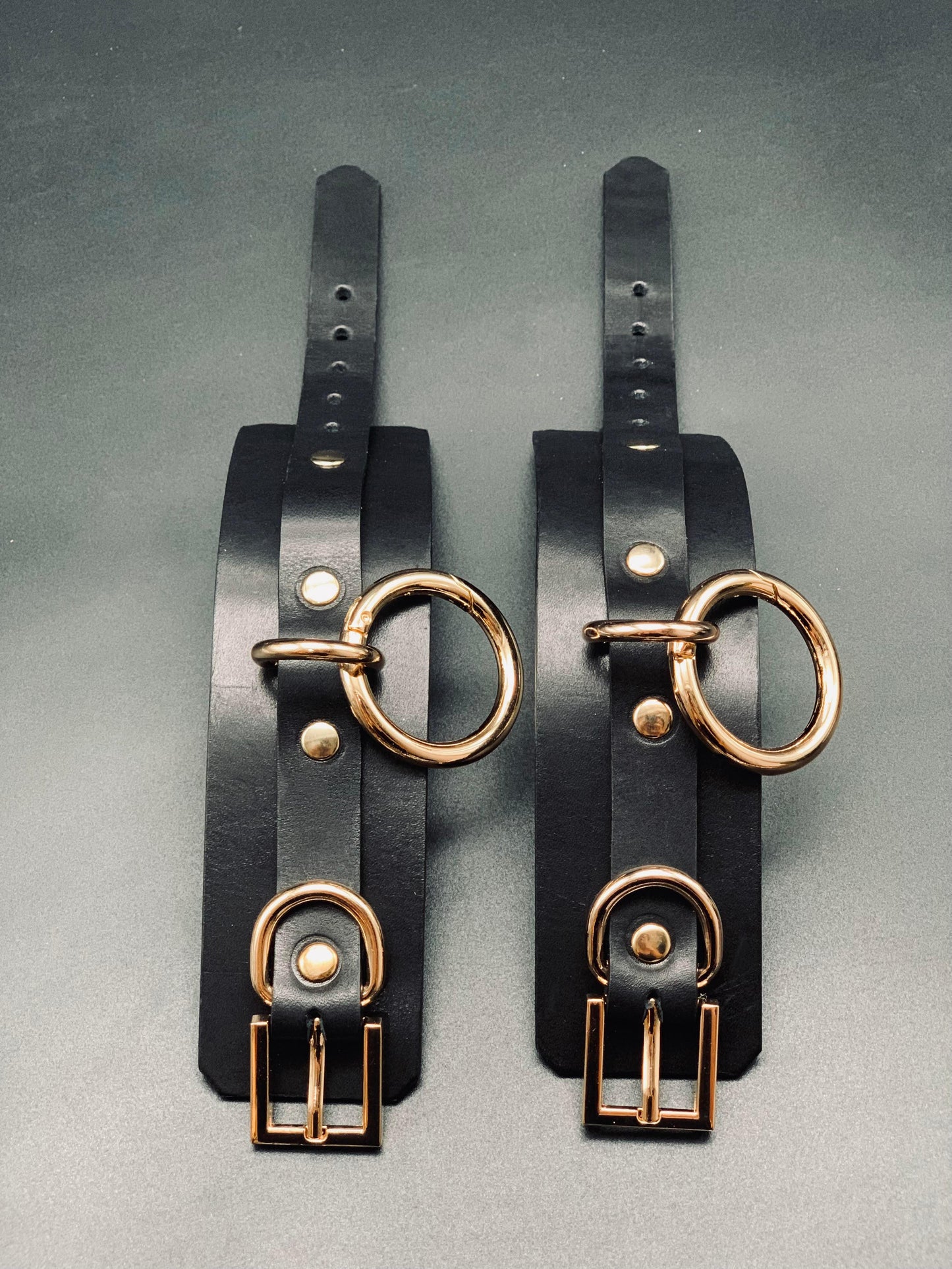 Premium leather lingerie harness, garter belt and choker collar by Metatron