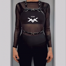 Black leather Bondage harness, BDSM multi wear design Metatron 