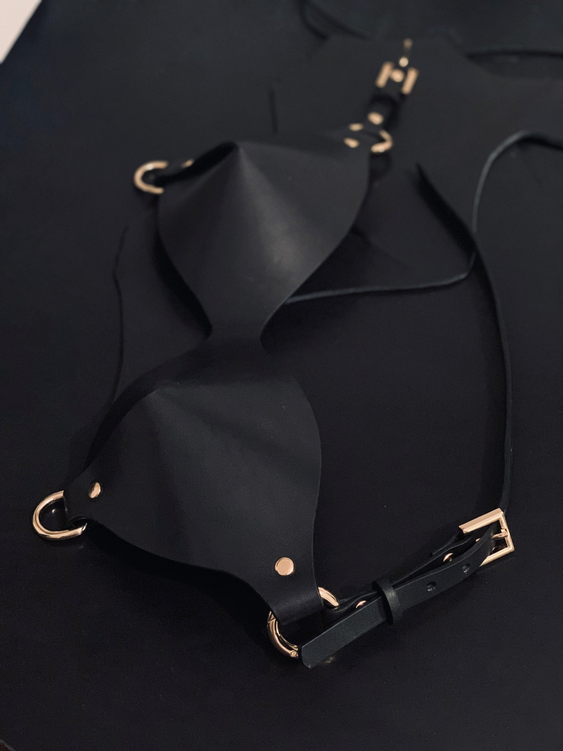 leather chain bra
