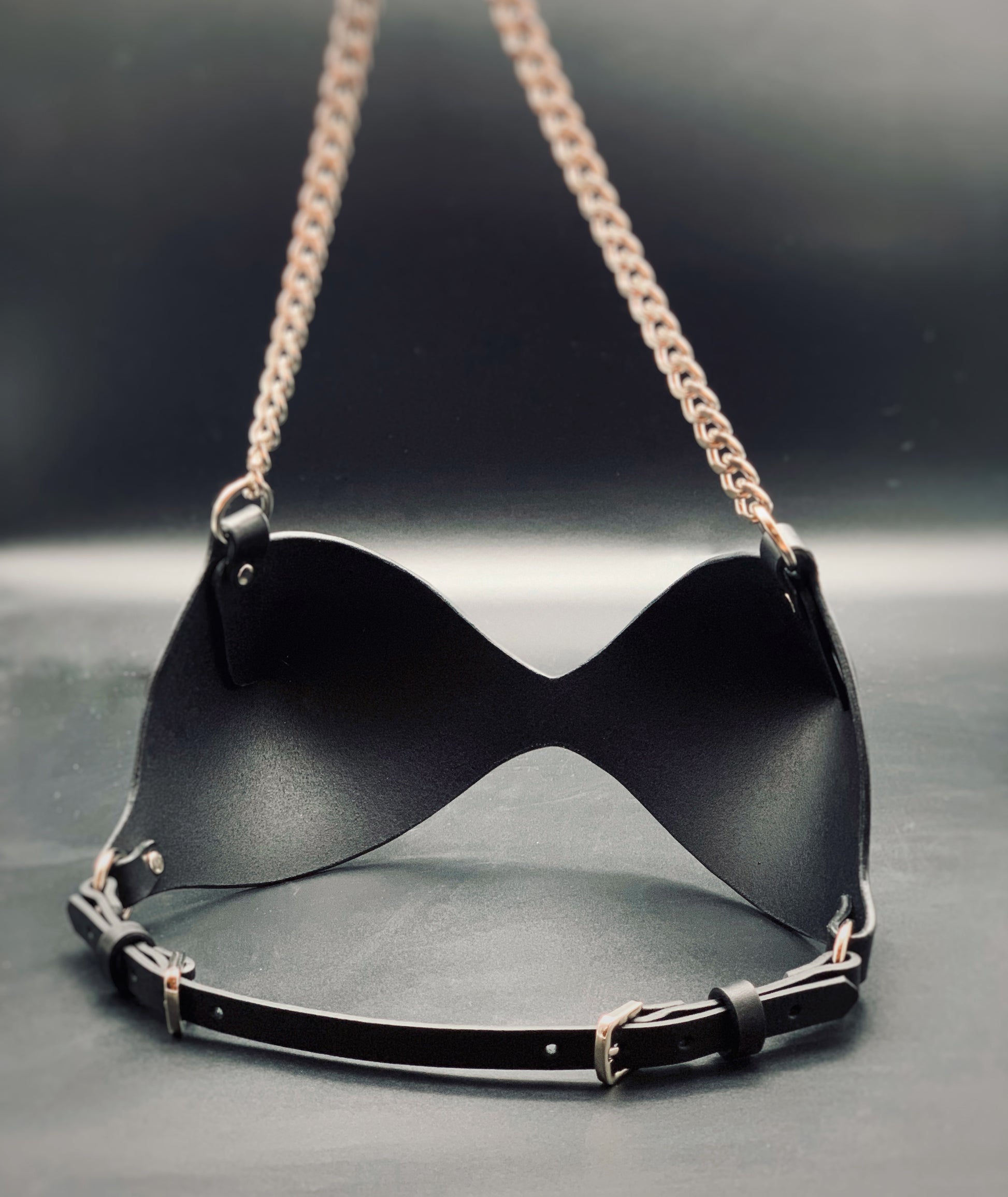 leather chain bra